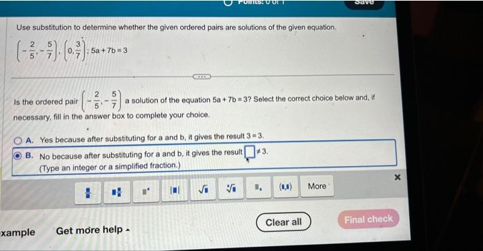 Solved Use substitution to determine whether the given | Chegg.com