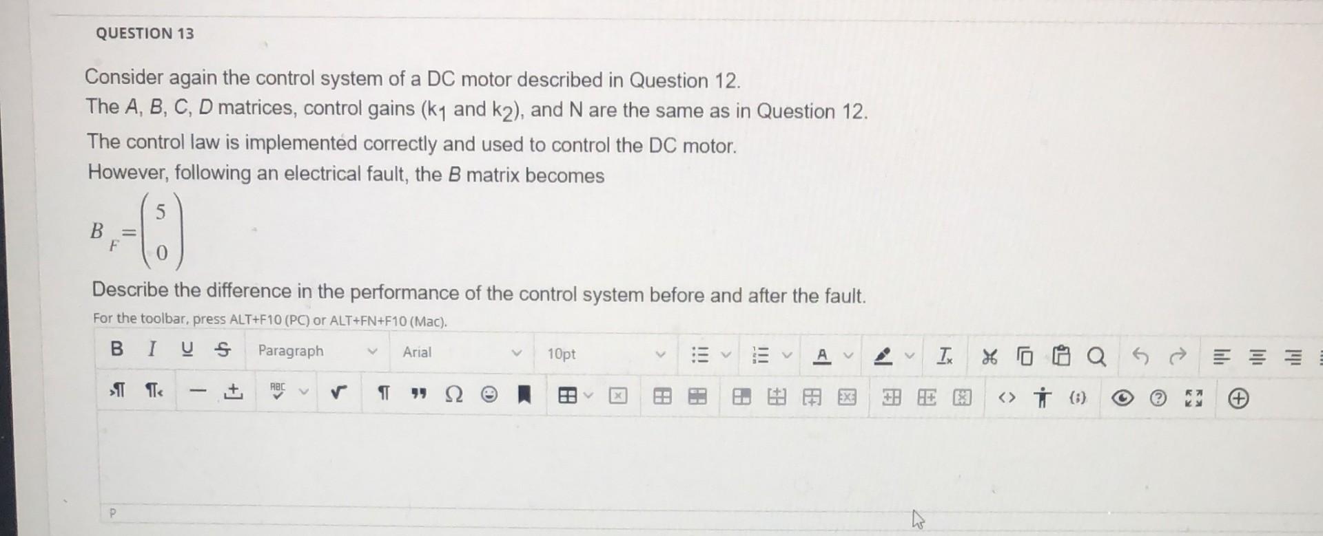 Solved Consider again the control system of a DC motor | Chegg.com