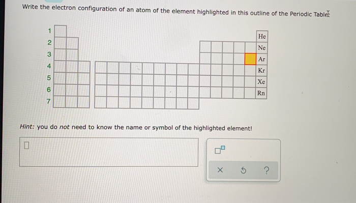 Solved Write the electron configuration of an atom of the | Chegg.com