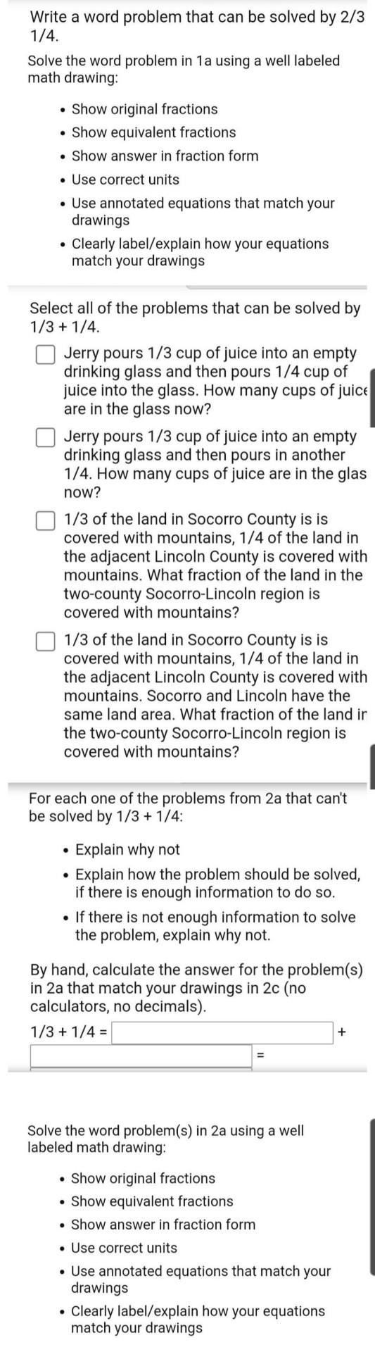Solved Write a word problem that can be solved by 2/3 1/4. | Chegg.com