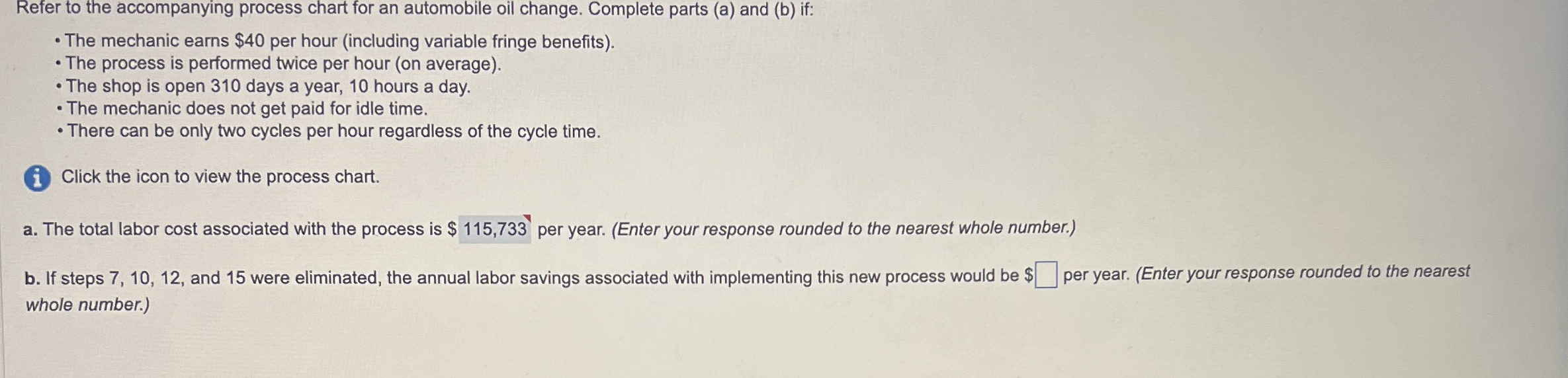 Solved Refer to the accompanying process chart for an | Chegg.com