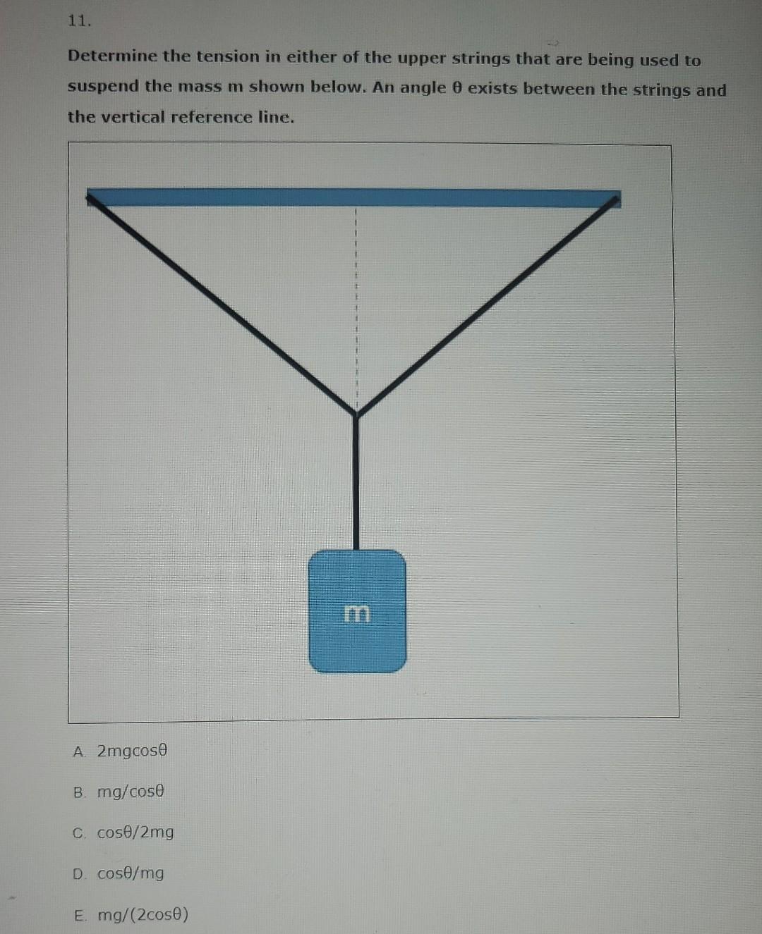 Solved 11. Determine the tension in either of the upper | Chegg.com