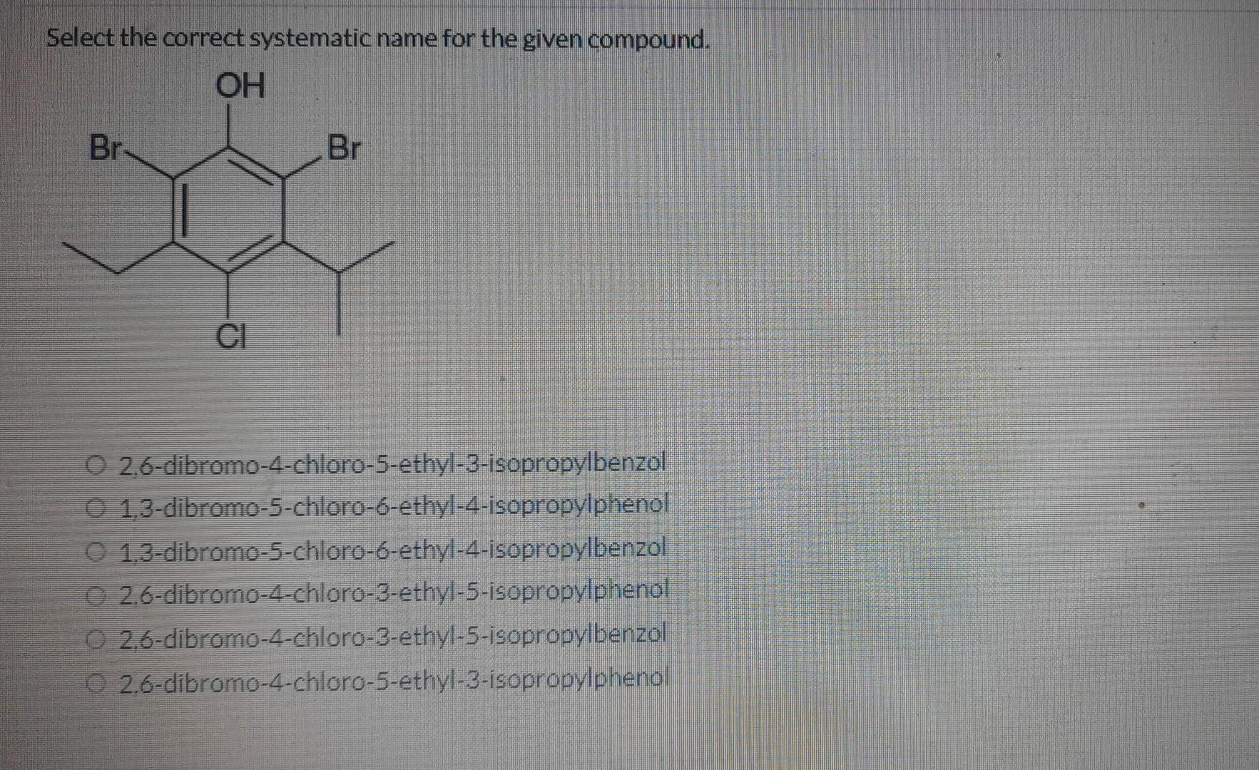 Solved From the list below, select the acceptable systematic 