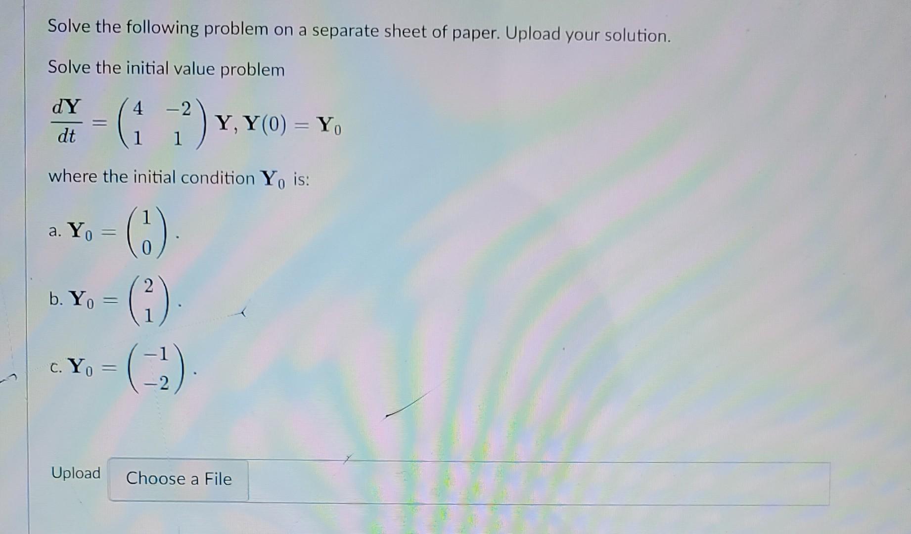 Solved Solve the following problem on a separate sheet of | Chegg.com