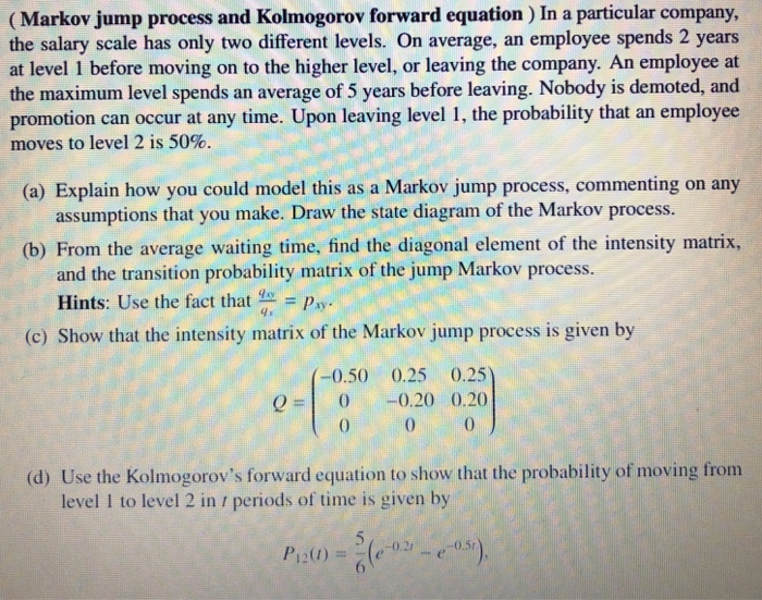 (Markov jump process and Kolmogorov forward equation