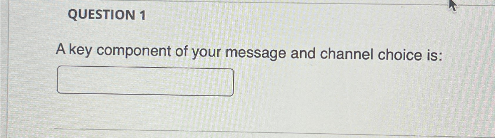 Solved QUESTION 1A key component of your message and channel | Chegg.com