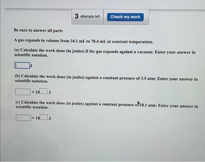 Solved 3 attempts left Check my work Be sure to answer all | Chegg.com