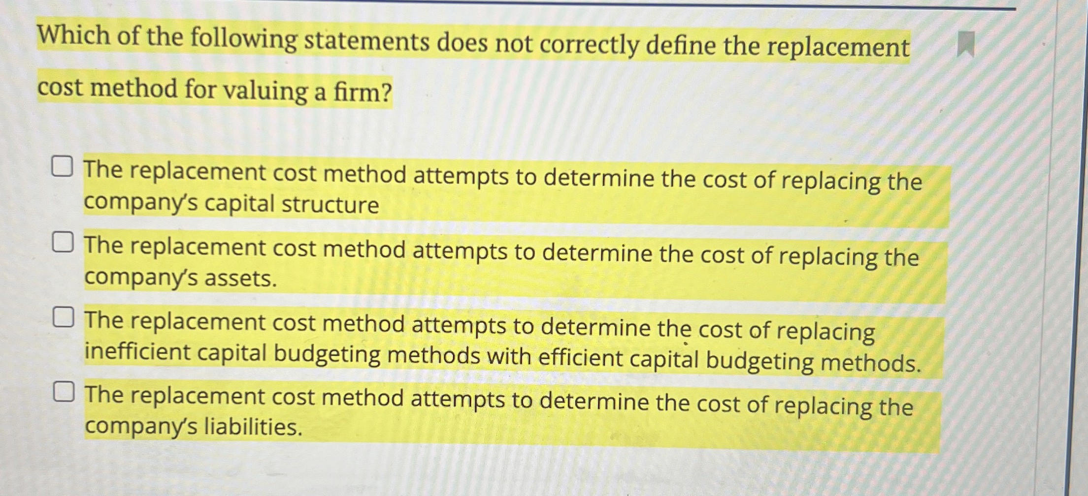 Solved Which of the following statements does not correctly
