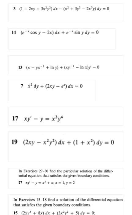 Solved 3 1 2xy 3x Y Dx X 3y2 2xy Dy 0 11 Chegg Com
