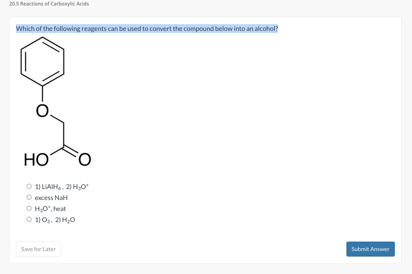 Solved 20.5 ﻿Reactions of Carboxylic AcidsWhich of the | Chegg.com