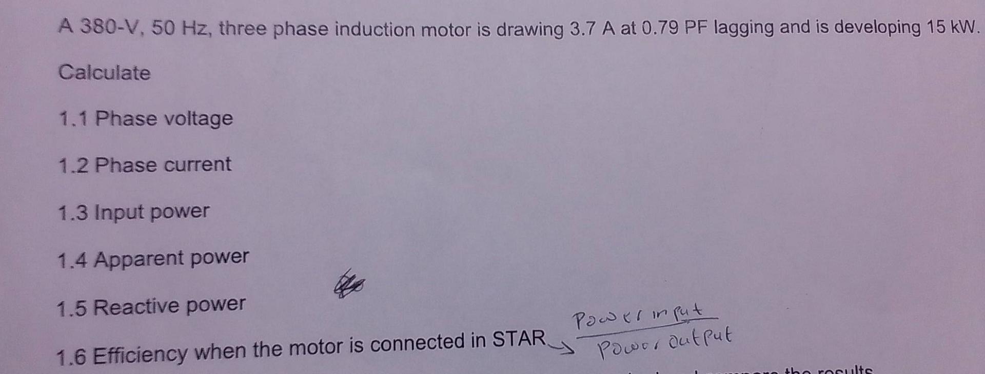 Solved A 380-V, 50 Hz, three phase induction motor is | Chegg.com