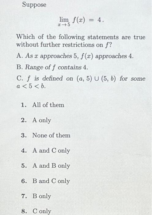 Solved Suppose Which Of The Following Statements Are True | Chegg.com