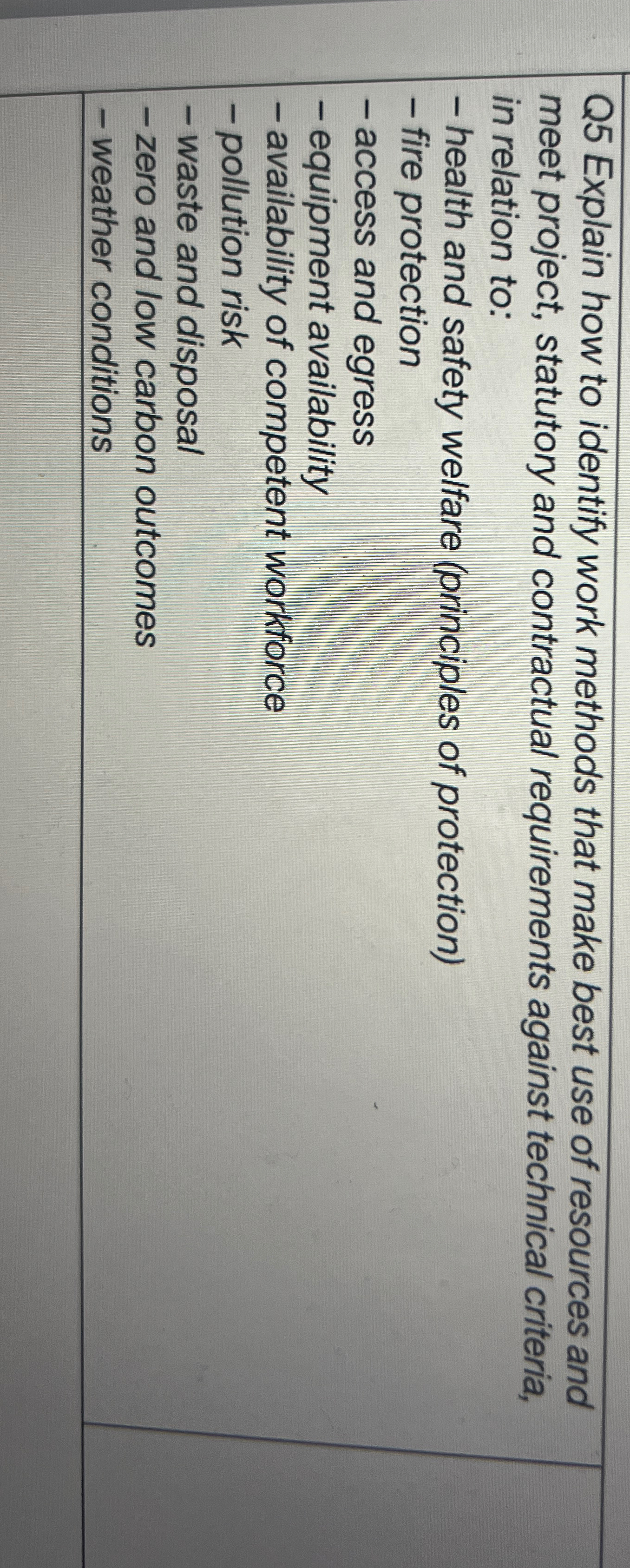 Solved Q5 ﻿Explain how to identify work methods that make | Chegg.com