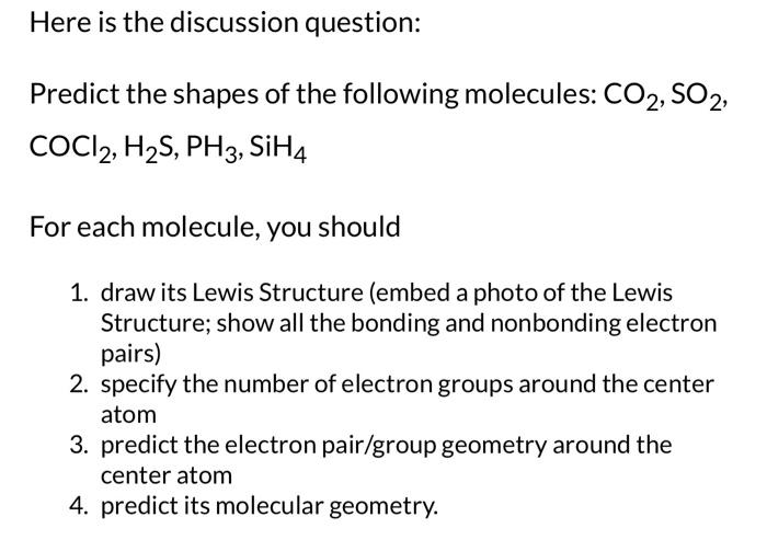 Solved Here is the discussion question: Predict the shapes | Chegg.com