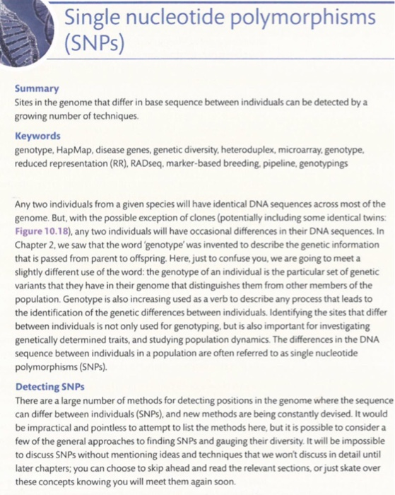 Solved Single nucleotide polymorphisms (SNPs) Summary Sites | Chegg.com