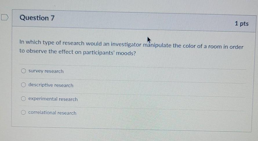 Solved Question 6 Correlational research is most useful for | Chegg.com