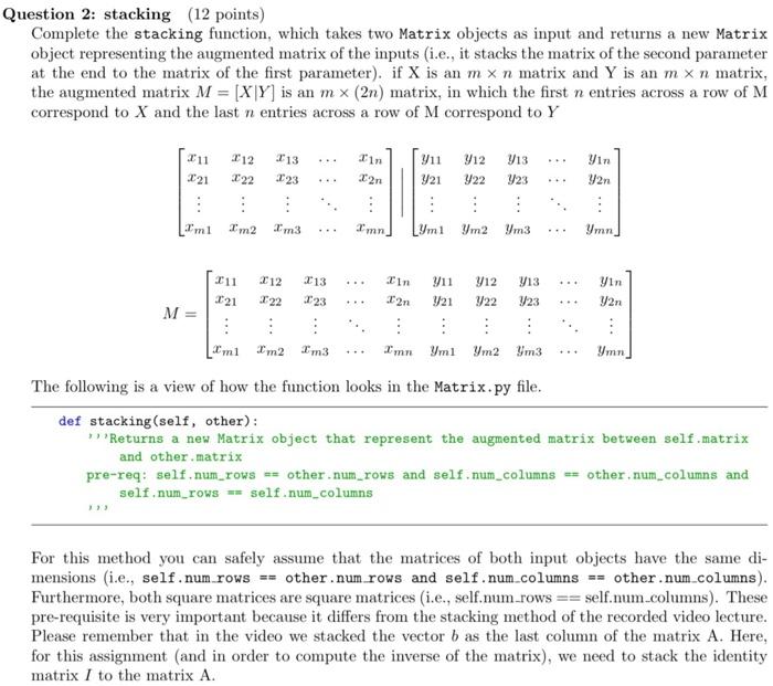 Solved from tabulate import tabulate class Matrix(): | Chegg.com