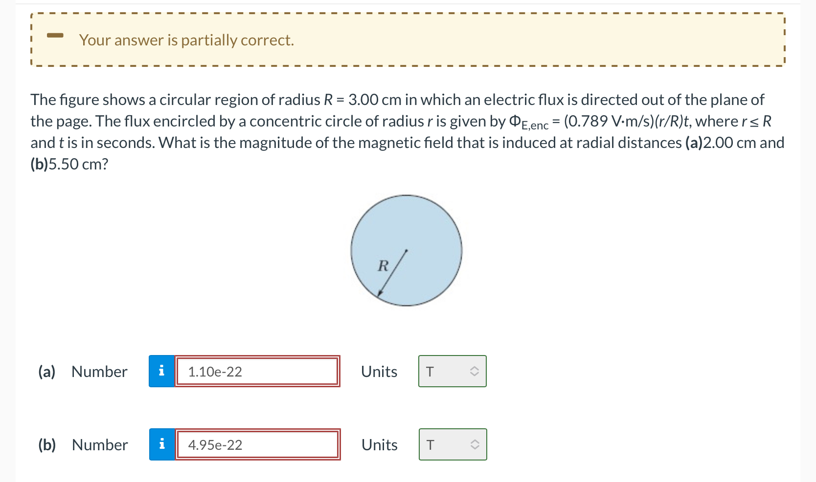 Solved The figure shows a circular region of radius R=3.00cm | Chegg.com