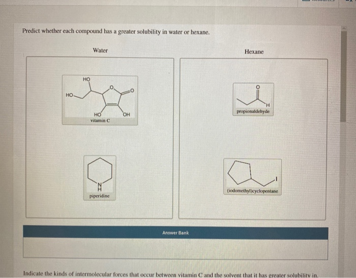 Solved Predict whether each compound has a greater