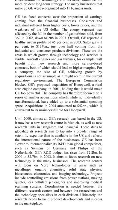 general electric company case study answers