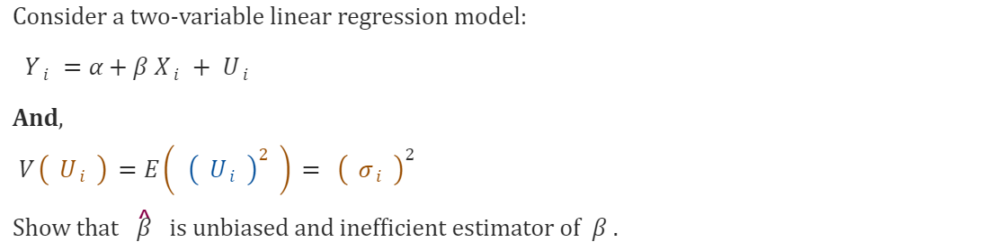Solved Consider a two-variable linear regression | Chegg.com