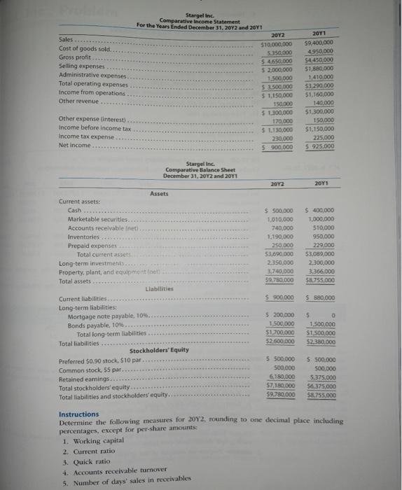 Solved PR 174B Measures of liquidity, solvency and