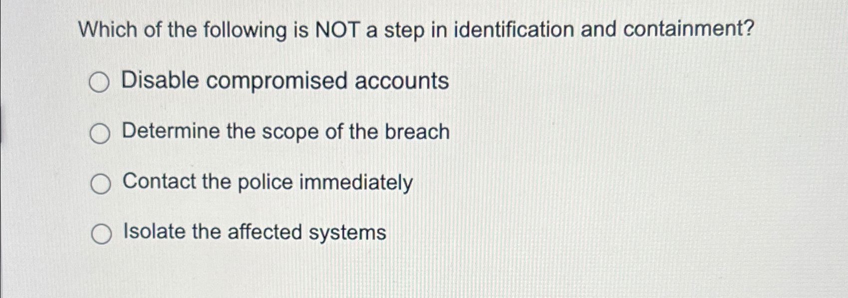 Solved Which of the following is NOT a step in | Chegg.com