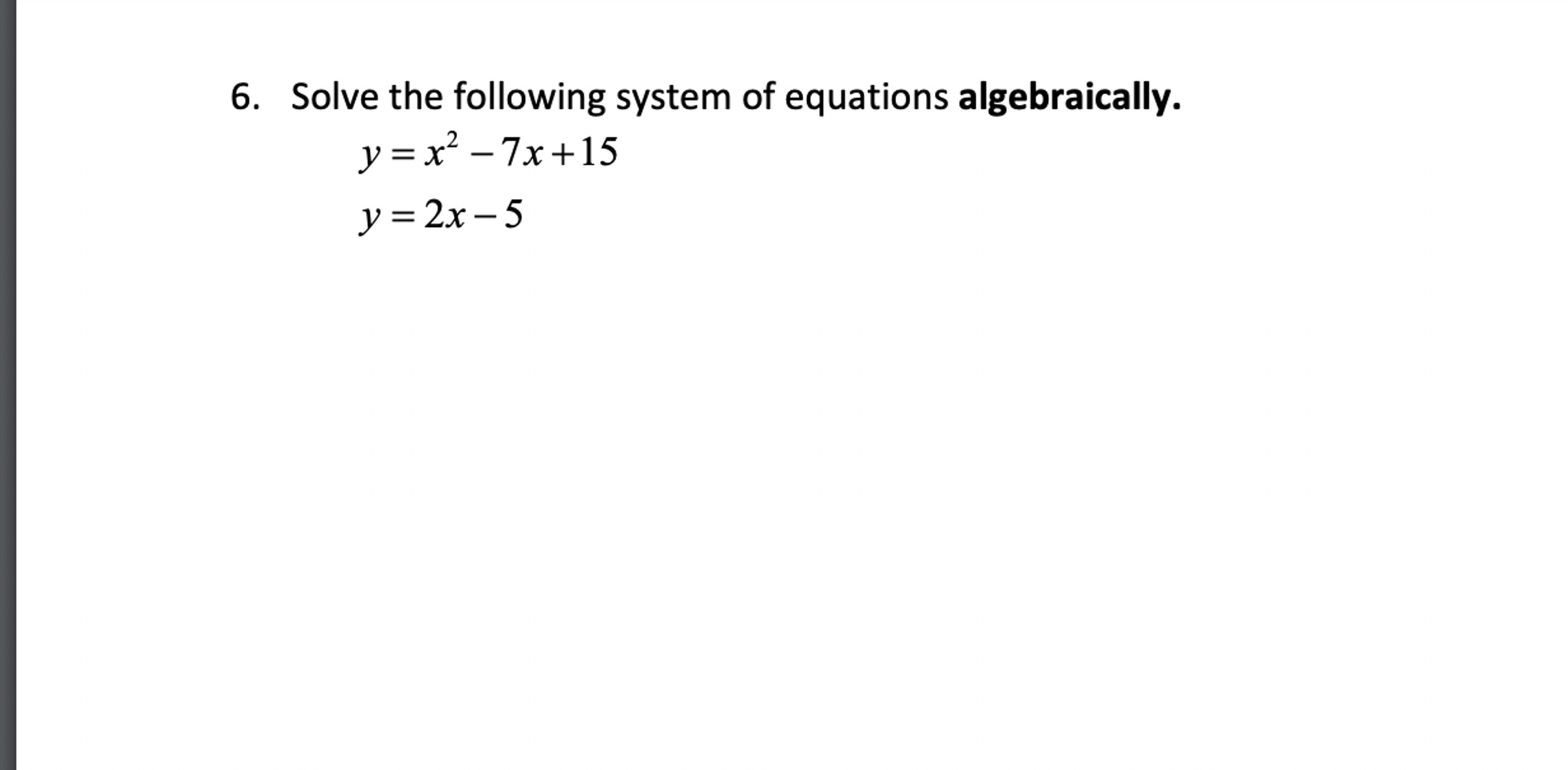 Solved Solve the following system of equations | Chegg.com