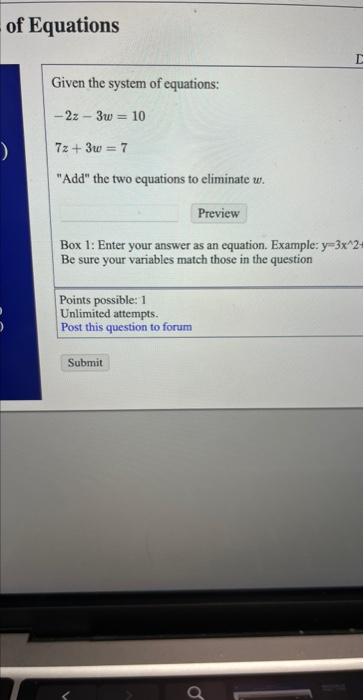 Solved of Equations Given the system of equations: | Chegg.com