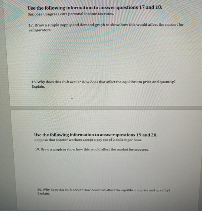 Solved Use the following information to answer questions 17 | Chegg.com