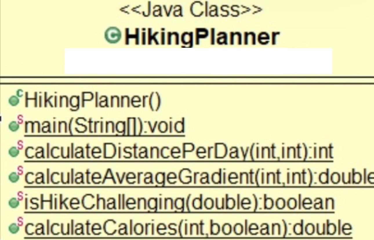 Solved write a program named Hiking that has the following | Chegg.com