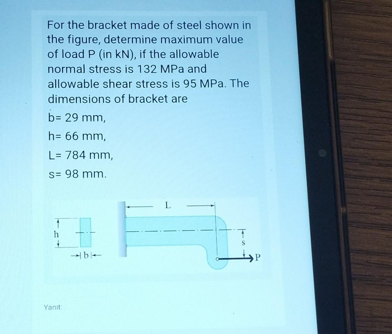 For The Bracket Made Of Steel Shown In The Figure, | Chegg.com