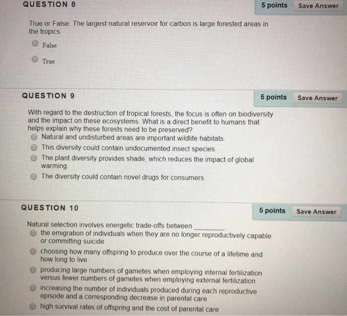 Solved QUESTION 8 5 points Save Answer True or False. The | Chegg.com