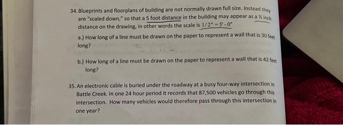 Solved 34. Blueprints and floorplans of building are not | Chegg.com