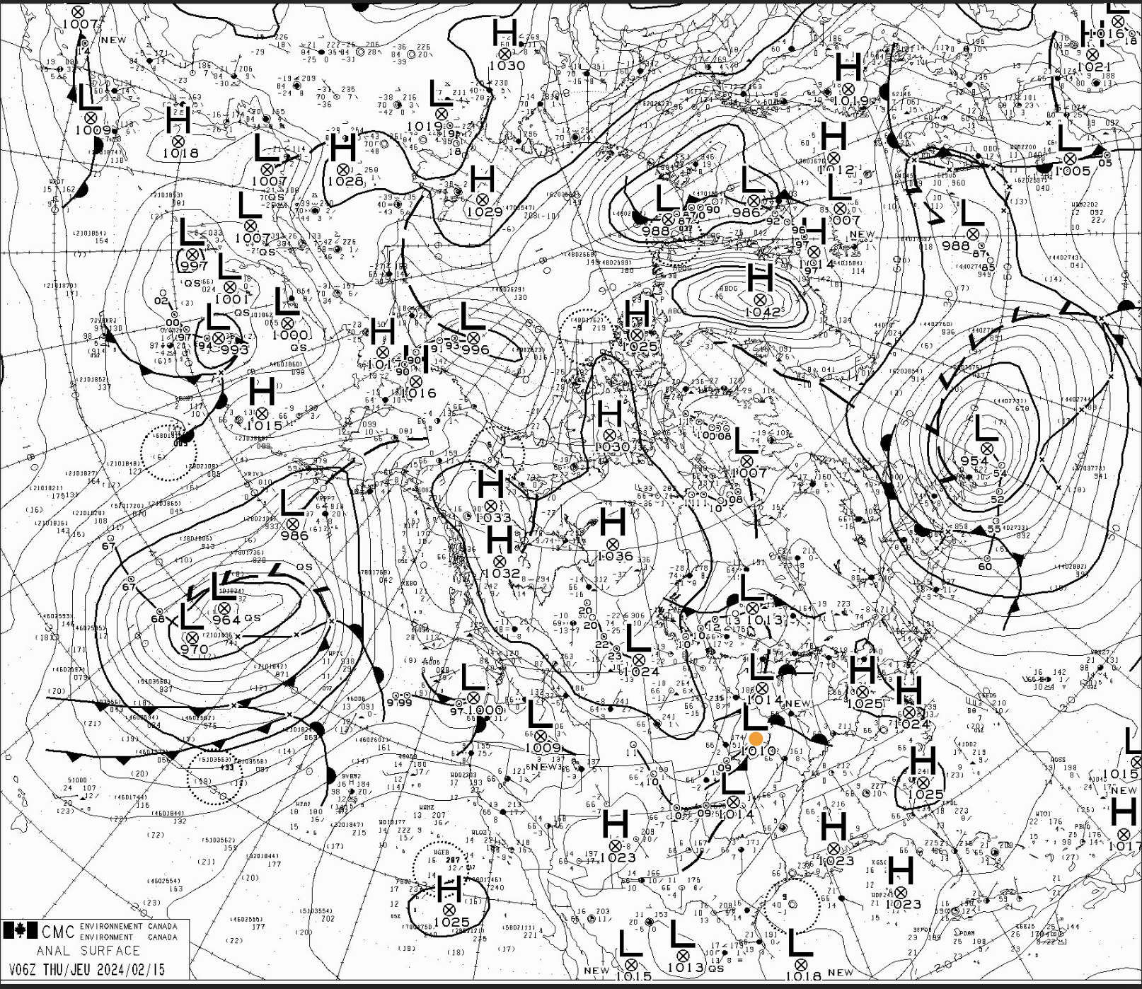 Solved According to the Environment Canada surface analyses | Chegg.com