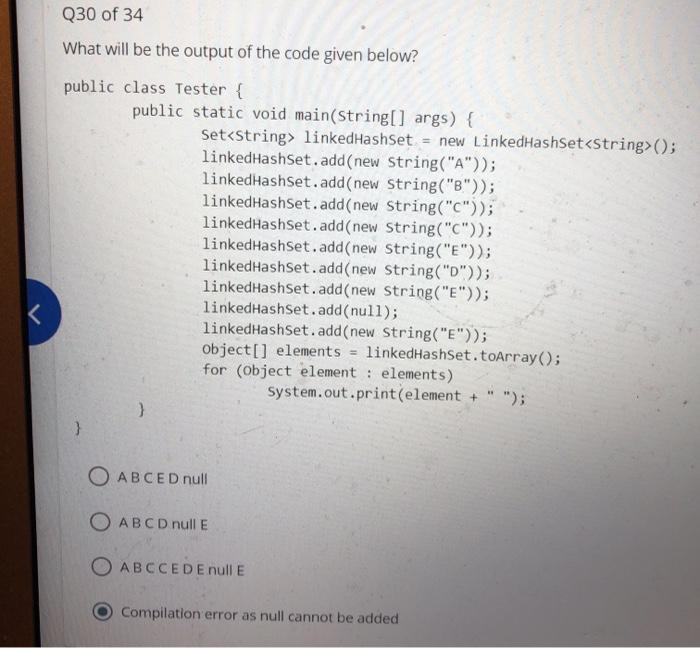 Solved What will be the output of the code given below? | Chegg.com