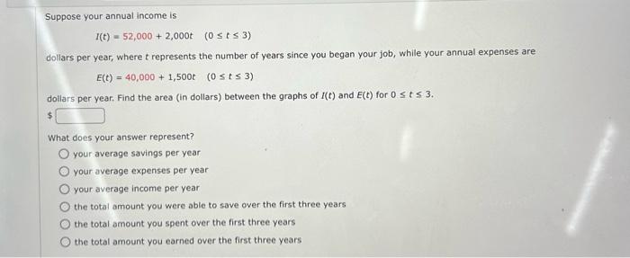 Solved Suppose your annual income is | Chegg.com