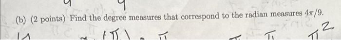 Solved (b) (2 Points) Find The Degree Measures That | Chegg.com