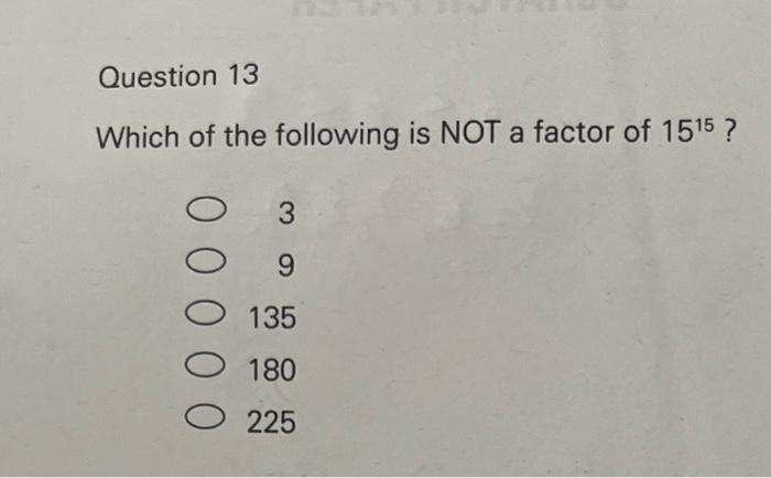 which of the following numbers is not a factor of 15
