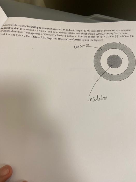 Solved A A uniformly charged insulating sphere (radius a | Chegg.com