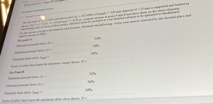 Solved Remaining Time: 1 hour, 57 minule Question completion | Chegg.com