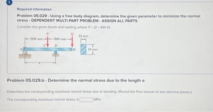 [Solved]: Required Information Problem 05.029. Using A Free