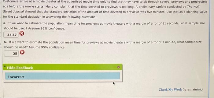 Solved Customers arrive at a movie theater at the advertised | Chegg.com