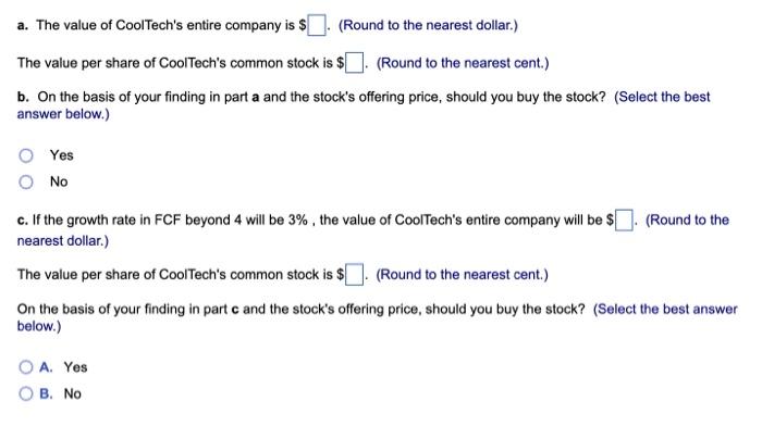 Solved Using The Free Cash Flow Valuation Model To Price An | Chegg.com