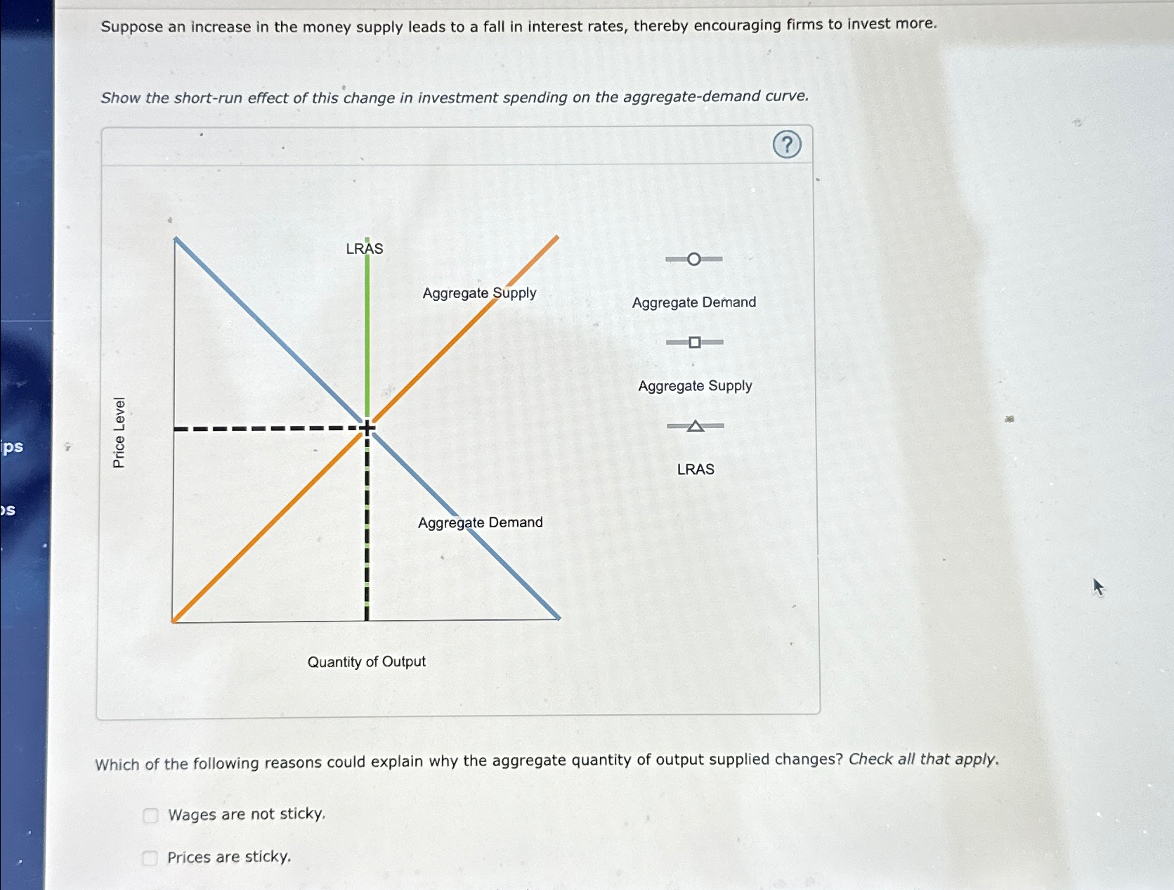 Solved Suppose an increase in the money supply leads to a | Chegg.com