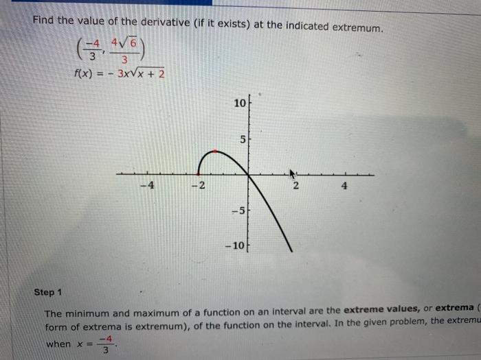 Solved Step 1 The minimum and maximum of a function on an | Chegg.com