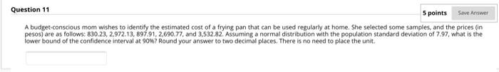Solved Question 11 5 points Save Answer A budget-conscious | Chegg.com