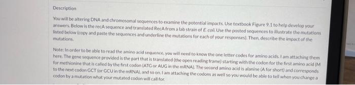 The gene sequence: | Chegg.com