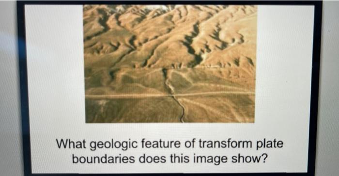 What geologic feature of transform plate boundaries does this image show?