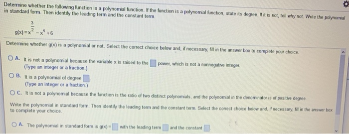 Solved Determine whether the following function is a | Chegg.com